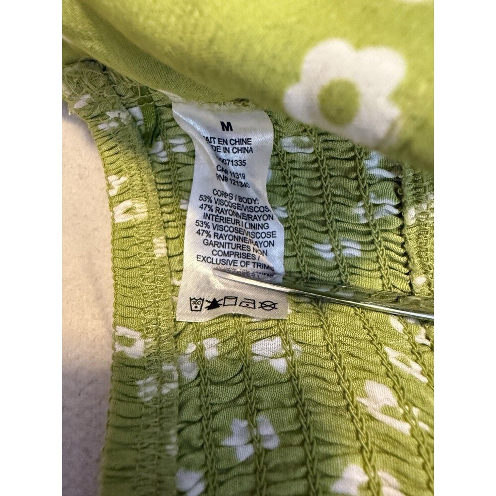 Summer Tops Lot Of 3 Size M Smocked Halter Cropped Green Blue Beach Vacation - Picture 6 of 11